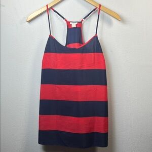 J. Crew Women's size 4 Red Navy Striped Camisole adjustable tank nautical beach